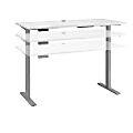 Bush Business Furniture Move 60 Series 60"W x 30"D Height Adjustable Standing Desk, White/Cool Gray Metallic, Premium Installation