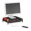 Safco® USB Powered Onyx™ Mesh Desk Organizer, Monitor Stand, Black 1 thumbnail image