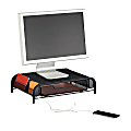 Safco® USB Powered Onyx™ Mesh Desk Organizer, Monitor Stand, Black