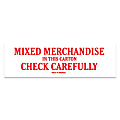 Tape Logic® Preprinted Shipping Labels, SCL544, "Mixed Merchandise In This Carton Check Carefully," 2" x 6", Red/White, Pack Of 500