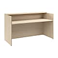 Bush Business Furniture Arrive 72"W Reception Desk With Shelf, Natural Elm, Standard Delivery