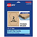 Avery® Printable Flat Cards With Sure Feed® Technology, 5"x7" Geo, Kraft Brown, Pack Of 20 1 thumbnail image