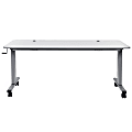Luxor Height-Adjustable Flip-Top Nesting Table Mobile Workstation, 45-1/4"H x 71"W x 23-5/8"D, Gray