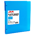 JAM PAPER 3 Ring Plastic Binder, 0.5 inch, Blue, Sold Individually 1 thumbnail image