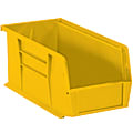 Partners Brand Plastic Stack & Hang Bin Boxes, Medium Size, 14 3/4" x 8 1/4" x 7", Yellow, Pack Of 12