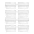 Iris® Snap Top Storage Boxes, 4.25 Gallon, Clear, Set Of 8 Boxes