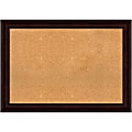 Amanti Art Rectangular Non-Magnetic Cork Bulletin Board, Natural, 41” x 29”, Coffee Bean Brown Plastic Frame 1 thumbnail image
