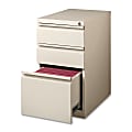 Lorell® 22-7/8"D Vertical 3-Drawer Mobile Pedestal Box/Box/File Cabinet, Metal, Putty