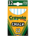 Crayola 51-0320 Chalk Stick - 3.2" Length - 0.4" Diameter - White - 12 / Pack - Non-toxic