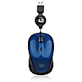 Adesso® iMouse S8L USB Illuminated Retractable Mini Optical Mouse, Blue