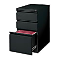 Lorell® 22-7/8"D Vertical 3-Drawer Mobile Pedestal File Cabinet, Black