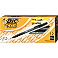 BIC® Soft Feel® Stick Pens, Medium Point, 1.0 mm, Black Barrel, Black Ink, Pack Of 12