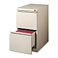 Lorell® 22-7/8"D Vertical 2-Drawer Mobile Pedestal File Cabinet, Metal, Putty