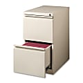 Lorell® 22-7/8"D Vertical 2-Drawer Mobile Pedestal File Cabinet, Putty