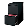 Lorell® 22-7/8"D Vertical 2-Drawer Mobile Pedestal File Cabinet, Black