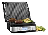 Cuisinart™ Griddler With Smoke-Less Mode, 7-1/2"H x 12-15/16"W x 12"D, Stainless Steel
