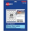 Avery® Glossy Permanent Labels With Sure Feed®, 94607-CGF100, Starburst, 1-3/4", Clear, Pack Of 2,000 1 thumbnail image