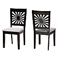 Baxton Studio Olympia Finished Wood Dining Accent Chair, Gray/Espresso Brown, Set Of 2 Chairs