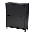 Baxton Studio Simms Shoe Storage Cabinet With 4 Fold-Out Racks, Dark Gray