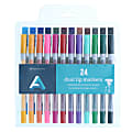 Art Alternatives Dual Tip Marker Set, Twin Tip, Assorted Colors, 24/Set 1 thumbnail image