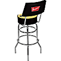 Trademark Global Coors Banquet Padded Bar Stool, With Back, Chrome 1 thumbnail image