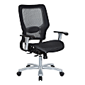 Office Star™ Space Seating 63 Series Ergonomic Air Grid Mid-Back Big And Tall Chair, Black/Silver 1 thumbnail image