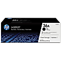 HP 36A Black Toner Cartridges, Pack Of 2, CB436D