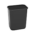Highmark™ Rectangular Plastic Wastebasket, 6.5 Gallons, 15"H x 10"W x 14-1/4"D, Black