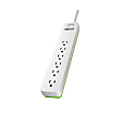 APC SurgeArrest Surge Protector, 6-Outlet, 6' Cord, White, PE66W