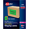 Avery® High-Visibility Shipping Labels, AVE5946, 5 1/2" x 8 1/2", Assorted Colors, Box Of 200