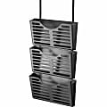 Lorell® 3-Pocket Plastic Hanging Wall File, 9-3/4"H x 13-3/4"W x 4-9/16"D, 30% Recycled, Black 1 thumbnail image