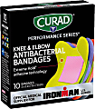 CURAD® IRONMAN Performance Series Antibacterial Bandages, 3" x 3", Pack Of 240 Bandages