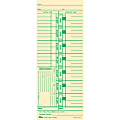 TOPS Weekly Numbered Days Time Cards - 3.50" x 9" Sheet Size - Yellow - Manila Sheet(s) - Green Print Color - 100 / Pack 1 thumbnail image