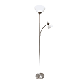 Creekwood Home Essentix 2-Light Mother Daughter Metal Floor Lamp, 71-1/2"H, Brushed Nickel Shades/Brushed Nickel Base 1 thumbnail image