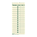 TOPS® Job Cards Time Cards, 8.5" x 3.5", Green Ink/Manila Paper, Box Of 500