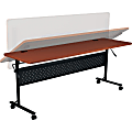 Lorell® Shift Series Mobile Flipper Training Table, 72"W, Cherry 1 thumbnail image