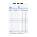 TOPS® Daily Time Sheet Forms, 9.5" x 6", Black/White, 100 Sheets Per Pad, 2 Pads Per Pack