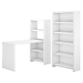 kathy ireland® Office by Bush Business Furniture Echo Bookcase Desk With Storage, Pure White/Pure White, Standard Delivery 1 thumbnail image