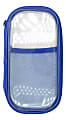 Office Depot® Brand Small Clear Pencil Case With Trim, 8-1/4" x 4-3/8", Blue 1 thumbnail image