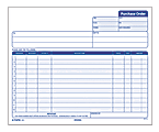 Office Depot® Brand Purchase Order Forms, 8 1/2" x 7 5/8", 3-Part, White/Yellow/Pink, Blue Ink, Pack Of 50