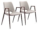 Zuo Modern Desi Dining Chairs, Brown/Beige, Set Of 2 Chairs 1 thumbnail image