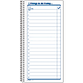 Tops Things To Do Pad - Spiral Bound - 2 PartCarbonless Copy - 5.50" x 11" Sheet Size - 1 / Pad
