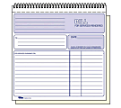 TOPS 2-part Carbonless Wirebound Invoice Book - Wire Bound - 2 Part - Carbonless Copy - 7 3/4" x 8 1/2" Sheet Size - Assorted Sheet(s) - 1 Each