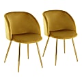 LumiSource Fran Dining Chairs, Chartreuse/Gold, Set Of 2 Chairs 1 thumbnail image