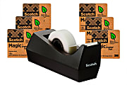 Scotch Greener Magic Tape, Invisible, 6 Tape Rolls with 1 Dispenser, 3/4 in x 900 in, Home Office Supplies and School Supplies for College and Classrooms