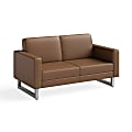 Safco® Mirella Lounge Settee, Cognac/Silver 1 thumbnail image