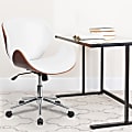 Flash Furniture Mid-Back Wood Conference Office Chair with Leathersoft Seat, White/Silver 1 thumbnail image