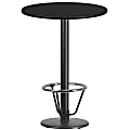 Flash Furniture Round Bar-Height Table With Foot Ring, 43-1/8"H x 30"W x 30"D, Black
