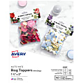 Avery® Printable Bag Toppers With Bags, 22801, Rectangle, 1-3/4" x 5", White, Pack Of 40