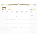 2023-2024 Cambridge® WorkStyle Academic Monthly Wall Calendar, 15" x 12", Gold/White, July 2023 to June 2024, 1606-707A 1 thumbnail image